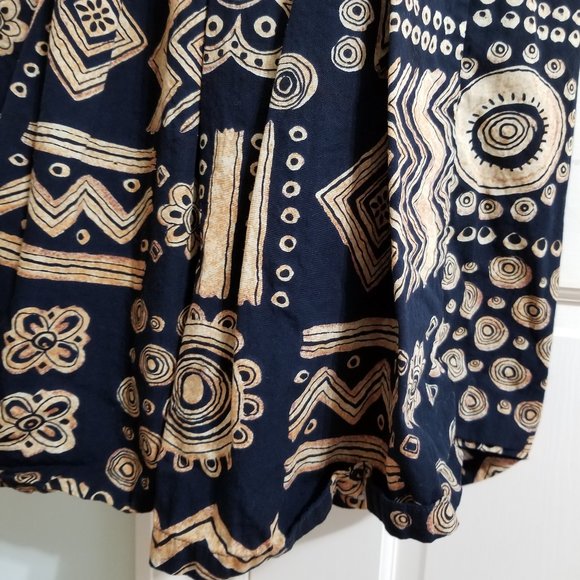 Passports Of Pier 1 Imports dress Small Aztec tribal print midi boho VINTAGE - Picture 9 of 11